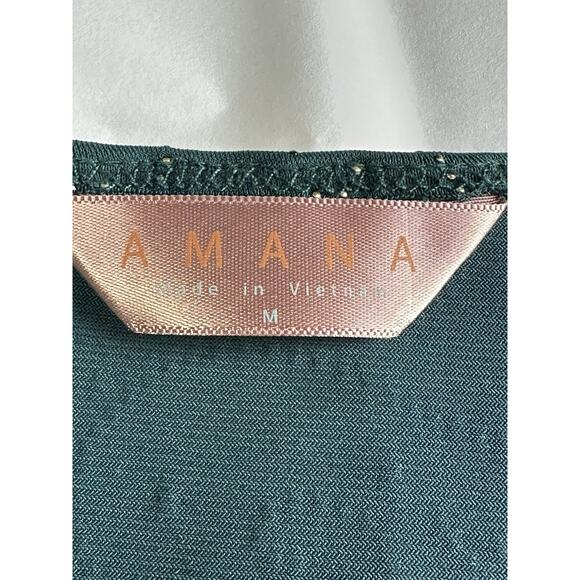 Women’s Sz M Green Long Sleeve Blouse With Gold Studded Embellishments Holiday - Picture 8 of 12